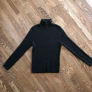 Hugo Boss Slim Dark Green Turtleneck Wool Blend